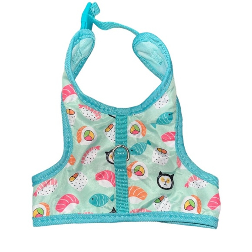 Cat Harness for Walking Sushi Print With Leash New Without Tags. Never Used.